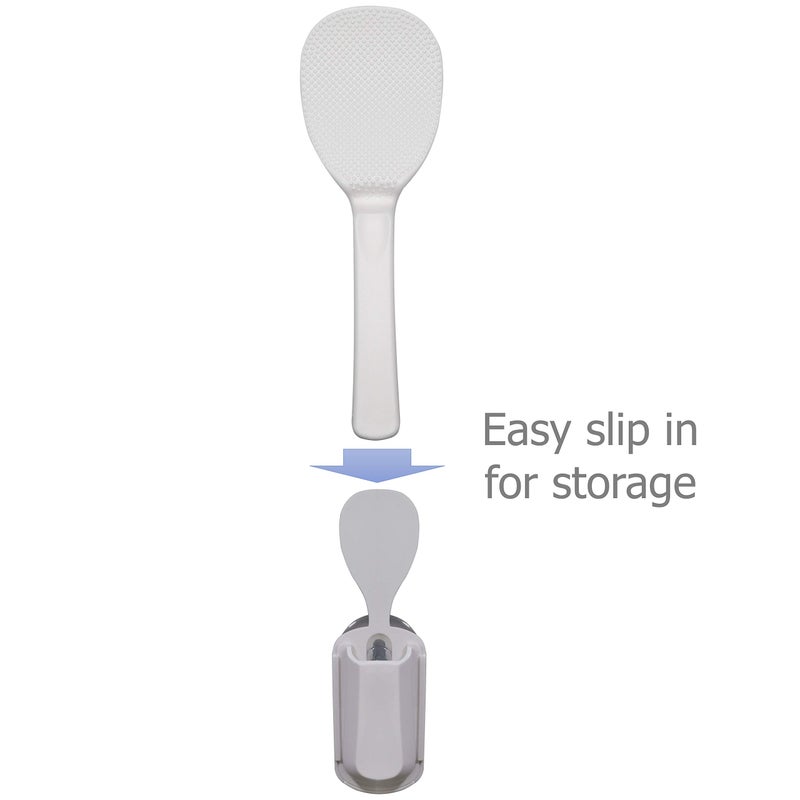 EIKS Non Stick Rice Paddle Spatula with Suction Cup Holder Rack for Rice Potato - Image 4